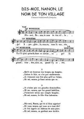 Dis-moi, Nanon le nom de ton village